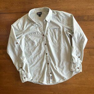 Patagonia pale blue organic cotton button-down S